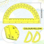 EBOOT Plastic Protractor Math Protractors 180 Degrees, 6 Inch, Pack of 2 (Yellow)