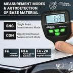Paint Thickness Gauge CM-224Auto 2025 | Goating Thickness Meter, Digital Paint Depth Gauge for Cars, Al/Fe+Zinc Detection, Auto Calibration, 0.1 μm/0.01 mil Resolution, Large LCD