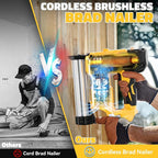 Ecarke Cordless Power Brad Nailers Compatible with Dewalt 20V Battery, 18GA 2/5" to 1-1/4 Inch, 2 in 1 Brad Nail Gun, Battery Powered Nailers,Brushless Electric Nailer Gun, 2 Mode for Home Improvement
