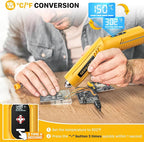 SEEKONE Cordless Mini Heat Gun with 4-Temp Settings (Up to 842°F/450°C) and Memory Function, 3.6V Lithium Hot Air Gun, USB Charge with Reflector Nozzle for Crafting, Resin Heating and Shrink Wrapping
