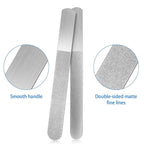 Mudder 6 Pieces 6.9" Metal Nail Files Diamond Stainless Steel Sapphire Toenail Fingernail Files Double Side Metal Manicure Natural Acrylic Nails Emery Boards for Salon Home and Travel Women Men