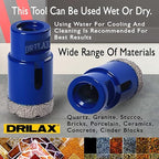 Drilax Pro Series 1-1/4 Inch Diamond Hole Saw for Angle Grinders | 1-3/8" Depth | 5/8"-11 Thread | Ideal for Faucets, RO Filters, Grab Bars & Dry Drilling | Long Life
