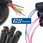 GS Power 1/2 Inch x 50ft Split Wire Loom Tubing, Split Cable Sleeve Cord Protector for Industrial Electrical Wires, Automotive Wire Cover Flexible, High Temperature Cable Conduit, Wrap