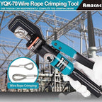 AMZCNC Wire Rope Crimping Tool for Aluminum Crimping Loop Sleeve, Two Barrel Ferrule, Oval Sleeves, 3/64 in to 3/16 in, Stainless steel wire rope Swaging Tool Kit with Wire Rope Cutter