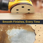 100 PCS 6 Inch 6 Hole Sanding Discs 120 Grit Hook and Loop Adhesive Round Sandpaper for Random Orbital Sander