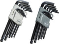 Amazon Basics Hex Key Allen Wrench, Long Arm, Metric and Standard Sizes, 26-Piece