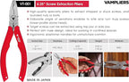 VAMPLIERS 4-Piece Stripped Screw Extractor Pliers Set. Made in Japan. 8" Linesman, 7.5" Long Nose, 6.25" Multi-Purpose & 5" ESD Safe Pliers + Tool Pouch. Remove any Stripped/Damaged/Rusted Screws.