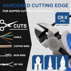 COMOWARE Large Pliers & Wrench Set 8Pcs with Pouch(12", 10", 8" Groove Joint Pliers, 8" Adjustable Wrench, 8" Linesman, 6" Long Needle Nose, 6" Slip Joint, 6" Diagonal) for Home & DIY