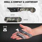 WORKPRO 3-Pack Camo Folding Utility Knife Set, Pocket Knife with Quick Open Axis Lock, Compact EDC Box Cutter with Belt Clip for Cardboard, Plastic, Leather