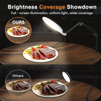 Desk Ring Light with Stand, 10" LED Desk Ring Light with Clamp, 360°Rotate & Flexible Height Full-Screen Overhead Ringlight for Video Recording, TikTok, YouTube, Live Streaming, Content Creation
