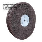 4PC 6 Inch x 2 Section Satin Non Woven Abrasive Polishing Wheel Kit for Bench Grinder, 3/8 Inch Arbor Hole, Includes Each 1PC 80#, 120#, 180# and 320#