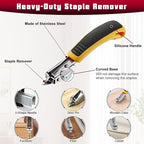 4Pcs Upholstery Staple Remover Tool Set with End Cutting Plier, Staple Puller, Nail Puller Plier, Tack Lifter, Zipper Bag,Fastener Remover Tools for Furniture Carpet Floor Wall Photo Frame