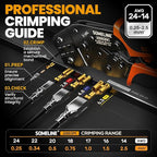 SOMELINE Open Terminal Connector Crimping Tool Kit, 2.8/4.8/6.3mm Male Female Non-Insulated Disconnect Terminals, AWG 24-14 Crimping Pliers for Molex 2.13/2.36mm, AMP - TE CONNECTIVITY Connectors