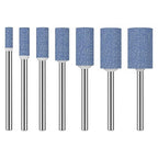 HUHAO 7Pcs Rotary Grinding Stone- 3mm Shank Assorted Shape Abrasive Stone Mounted Grinding Point Sharpening Bits for Rotary Tool Drill, Grinding, Polishing