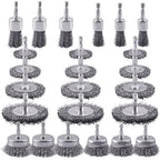Rocaris 24 PCS Wire Wheel Brush for Drill , Carbon Steel Drill Wire Brush Set with 1/4-Inch Hex Shank for Rust Removal, Corrosion and Scrub Surfaces