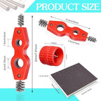 6 PCS Copper Pipe Cleaner and Reamer & Sanding Sponge Set, Include 2 PCS Copper Pipe Cleaner, 2 PCS Reamer & 2 Pack Sanding Sponge, 4 In 1 Pipe Deburring Brush for PVC PPR Copper Brass Aluminum Pipes