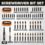 COMOWARE 68Pcs Premium Screwdriver Bit Set, Black Oxide Coated Bits with Dry Anti-Rust Oil, Includes 1", 2", 3-1/2" Bits, 6 Sockets & Magnetic Driver for Drill/Hand Tools, Portable Storage Case