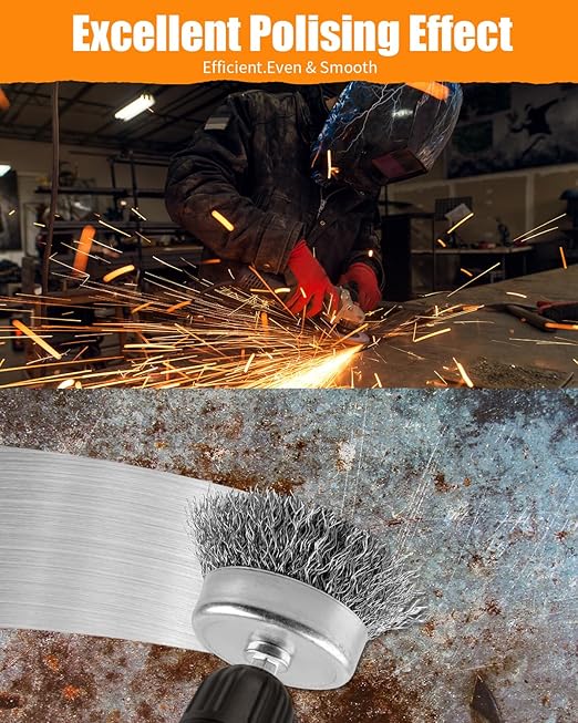 Wire Brush for Drill Set, 20 PCS Wire Wheel Cup Brush with 1/4'' Hex Shank, Drill Wire Brush Attachment, Ideal for Removing Rust/Corrosion/Paint - Extend Life & Reduced Wire Brea
