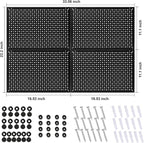 4 Pack Heavy Duty Steel Pegboard Garage Organization Panels,Universal 1/8 and 1/4 Pegboard Accessories,Suitable for Tool Storage,Garage Storage etc. (Black, 16X10.5)