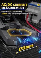 【Newly Upgraded】 FNRSI DMC-100 10000-Count True RMS Clamp Meter, 600A AC/DC Current & 750V Voltage Tester, NCV Detection, Temperature, Color Screen with Waveform, Power Meter, Type-C Rechargeable
