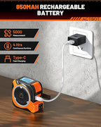 2-in-1 Digital Laser Tape Measure: 197ft & 16ft Professional Accurate Tape Measuring Tool, Ft/Ft+in/in/M, Pythagorean, Area, Volume Rechargeable Laser Measure for Construction DIY Woodworker