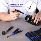 WORKPRO 10-Piece Precision Screwdriver Set with Pouch, Phillips, Slotted, Torx Star, Magnetic Screwdriver Repair Tool Kit, Non-Slip Grip, for Eyeglass, Watch, Computer, Laptop, Phone