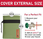 Redford Supply Co. Cold Snap (0F) 2 Pack Outdoor Faucet Covers for Winter Freeze Protection, 7.5"W x 9.5"H, Foam Spigot Insulated Cover, Outside Pipe Protection, Hose Bib (Green)