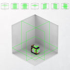 CIGMAN Laser Level CM-801 Laser Level Self Leveling 3x360°3D Green Cross Line for Decoration and Picture Hanging with Two Rechargeable Batteries, Remote Controller and Magnetic L-Shaped Bracket