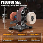 Mini Electric Belt-Sander Knife-Sharpener Sanding Machine - Small Bench Grinder Kit 7 Speed Adjustable Power Polisher DIY Polishing Grinding Tool For Metal Wood DIY Craft Jewelry