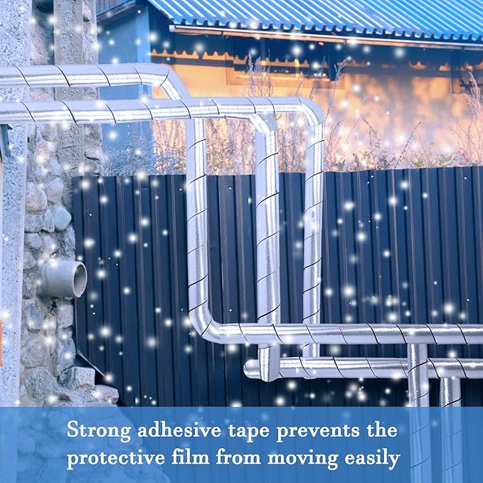 2in x 19FT Pipe Insulation Foam Tape,Self Adhesive Pipes Wrap Insulation Tape with Aluminum Foil,Waterproof Water Pipes Wrap Insulation Tape for Winter Cold Hot Water Pipes