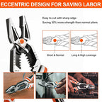 VANQUISH 8-in-1 Linesman Pliers, 8’’ Multipurpose Combination Pliers Wire Cutter/Crimper/Stripper, CRV Steel Hand Tool, Heavy Duty Side-Cutting Pliers for Crimping, Stripping, Shearing, Screwing, 3238