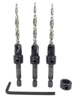 FTG USA Countersink Drill Bit Set for Wood with Tapered Drill Bit 3 Pc #10 (3/16")