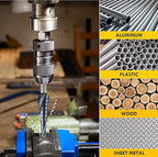Upgrade M35 Cobalt Step Drill Bit with Ultra TiAIN Coating, 1/8“-1/2” Unibit Step Bit with Double Sprial Flute, 1/4" Hex Shank Drill Bit for Metal, Stainless Steel, Aluminum, Copper, Wood