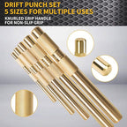 5-Piece Brass Punch Set, Removing Repair Tool, 1/4", 3/8", 1/2", 5/8", 3/4" Brass Pin Drive Punch Set, Replace 67003-MAI 045256670034