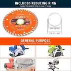 5 Inch Diamond Turbo Saw Blades - Ideal for Cutting Stone, Marble, Granite, Concrete, Bricks (2-Pack)