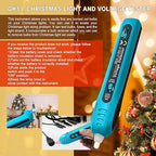 allsun Christmas Light Tester with Bulb Remover & Fuse Tester,Non-Contact Voltage Detector for Holiday Lights, Fuses, Bulbs, AC Power Tester (12V-600V),Light Repairing Tool Not LEDs