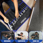 YOOFAN Wrench Roll Up Pouch – Wrench Organizer with 12+1 Pockets, Wrench Bag with Handle, Wrench Holder for Hanging, Blue – Metric