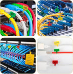 Cable Marker Tie Tags, 104Pcs Self-Locking Zip Tags Write on Label, Nylon Wire Label Multicolor Network Marking for Home Office-5 Colors/6Inch