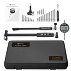 Neoteck Digital Dial Indicator Bore Gauge with 0.7"-6"/0.0005" Measuring Range and 6" Measuring Depth Dial Bore Gauge Set with 23PCS Anvils for Engine Cylinder Measurement-Black