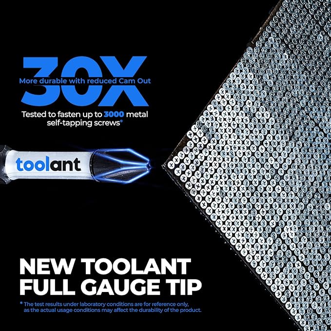 toolant 4 Inch Phillips Bit#3 Magnetic Anti Slip Impact Screwdriver Bits Set,10pcs Insert S2 Steel PH3 Driver Dit Set with CNC Machined Tips for Power Drill