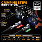 SOMELINE Crimp Tool Connector Kit, JST-XH 2.5mm/Du Pont 2.54mm Connector Set, 21 Types of Connectors, 30-20 AWG Ratcheting Crimper for JST Series,KF2510,Molex,AMP EI Series