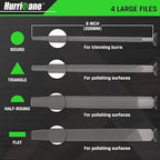 Hurricane 21 PCS Interchangeable Metal File Set,8 inch File Tool Set Include Flat/Triangle/Half-Round/Round Large Files & 12 Needle Files with Universal Quick Change Handles and Carrying Bag