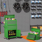 INTERGREAT Tool Chest, Assembled Tool Cabinet with 8 Drawers, Detachable Organized Tool Chests, Lockable Tool Cabinet for Workshop, Warehouse, Mechanics Garage (Green)