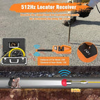 Anysun Sewer Camera with Locator, Pipe Camera with 512Hz Sonde Transmitter and Receiver, IP68 Waterproof Industrial Plumbing Endoscope Drain Snake Cam with 7" LCD Monitor, 8G SD Card (165Ft/50M Cable)