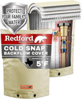 Redford Supply Co. Cold Snap (5°F) Backflow Preventer Insulation Cover, 20"W x 34"H, Pipe Insulation, Water Sprinkler Covers for Outside, Sprinkler Backflow Cover for Winter, Well Pump Bag (Beige)