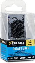 Kutzall Extreme Ball Nose Rotary Burr 1⁄4" Shaft, Very Coarse - Wood Carving Bit for Bosch, DeWalt, Milwaukee. Abrasive Tungsten Carbide 3⁄4"(19mm) Dia. X 1-1⁄8"(28.5mm) Length, BNX-34C