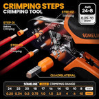 SOMELINE Ferrule Crimping Tool Kit,Self-Adjusting Pliers for wire ferrules AWG 24-8, With 9 Sizes Insulated Wire Ferrules Terminals,Square Crimp Connector Assortment Kit (GX9-4)
