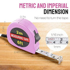 50 Pcs 6 FT Mini Tape Measure Retractable Bulk Small Measuring Tape Pocket Size Measurement Tool for Operation Christmas Items Party Favor Gifts Stuffers for Men(Pink)