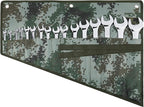 16 Pocket Wrench Roll Organizer, Rolled Tool Pouch Bag with Water Proof Oxford Cloth, Dark Camouflage
