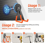3Pcs Large Magnetic Hooks Heavy Duty for Garage, Magnet Hooks for Hanging Heavy Duty, Strong Magnet Storage Hooks for Hanging Garage Tools& Garden Tools